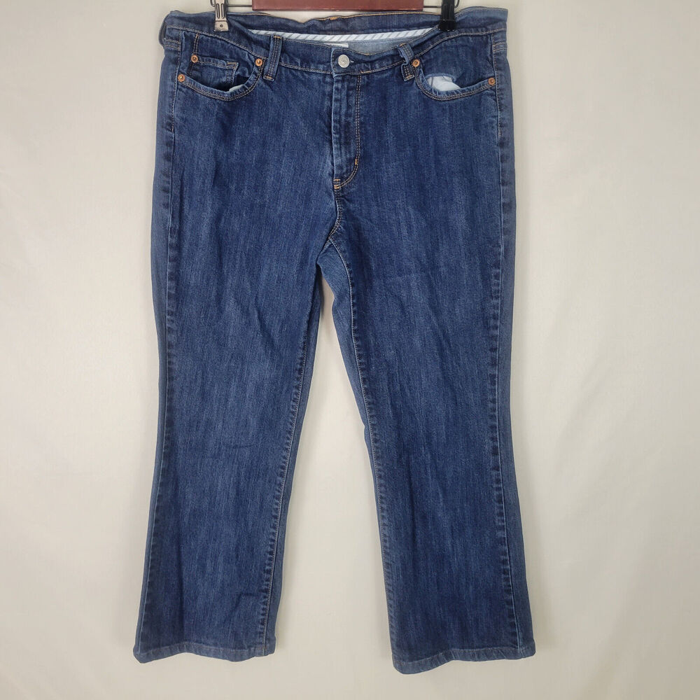 Jordache Jeans Womens 16‎ Blue Mid Rise Denim Bootcut Medium Wash W35 x L26